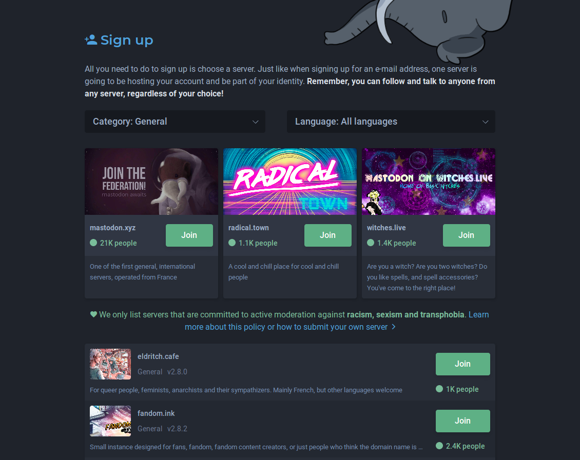 Mastodon Servers - Mastodon Server List