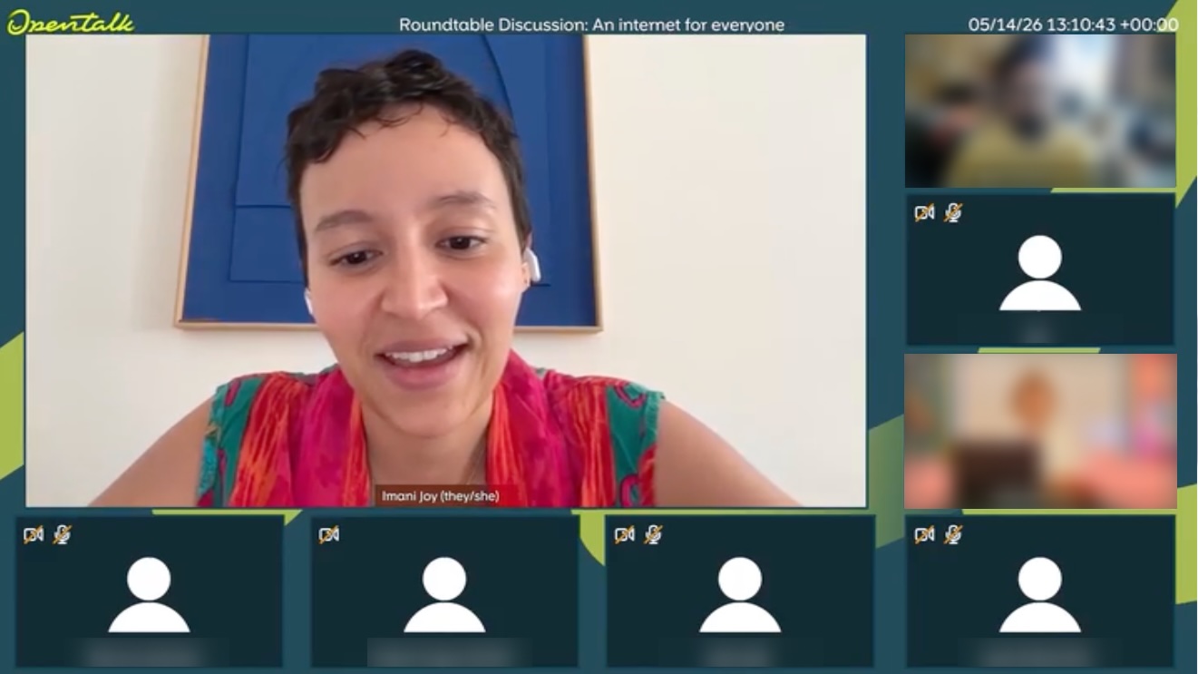 Screenshot of a video call for a roundtable